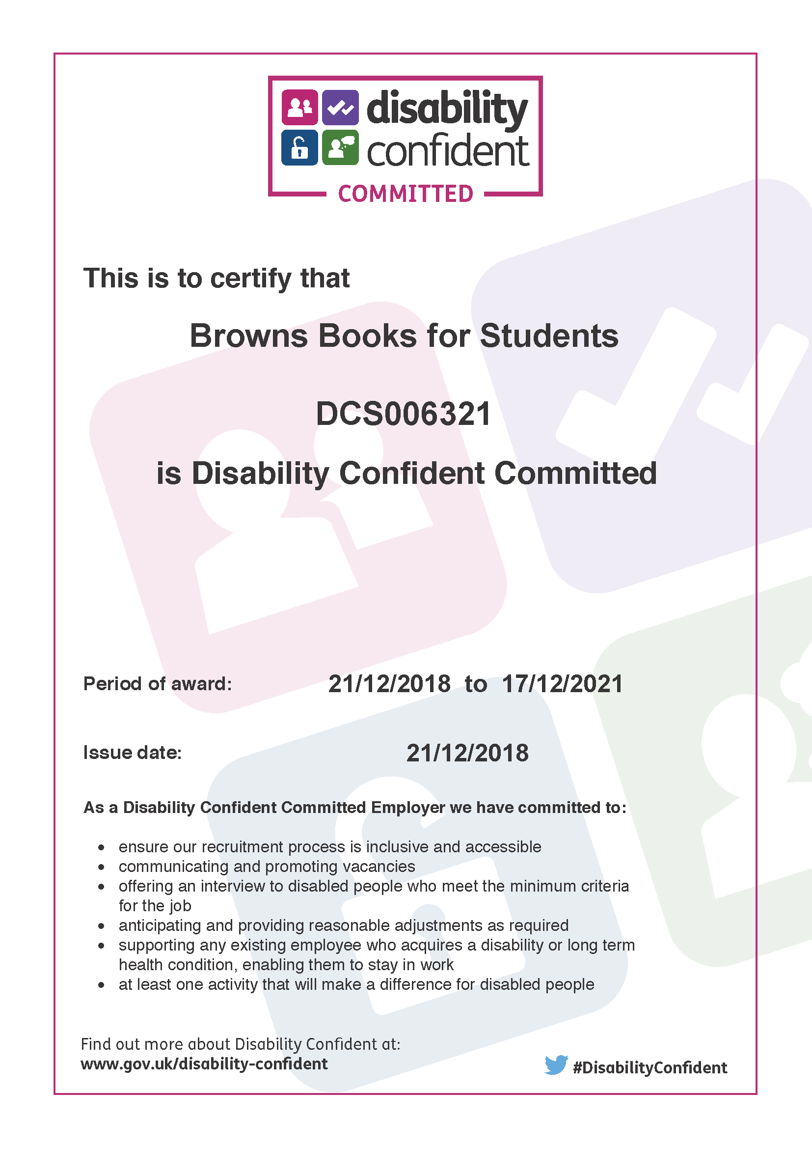 Disability Confident Commitment